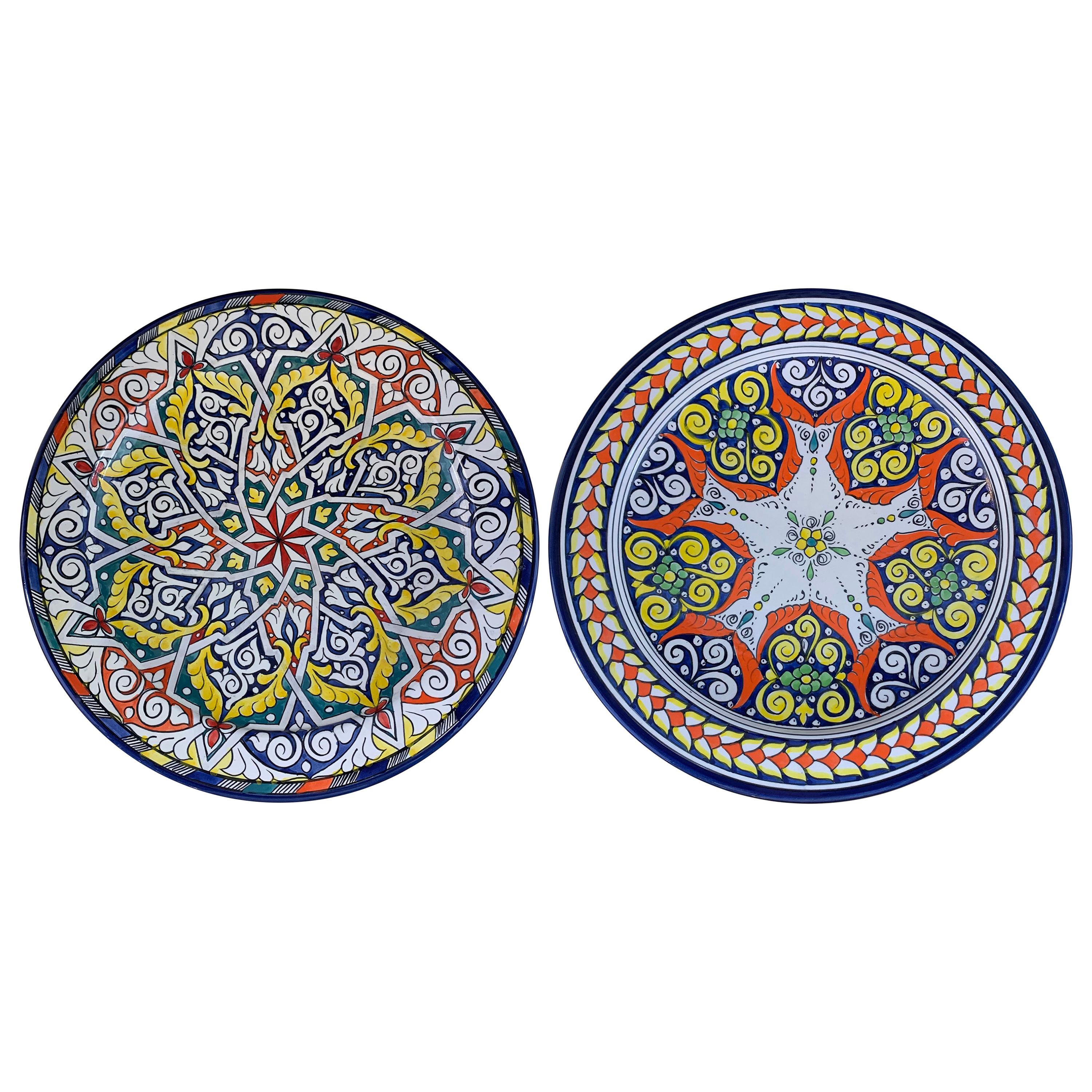 Handmade Large Ceramic Serving Decorative, Center Table Plate, Set of 2