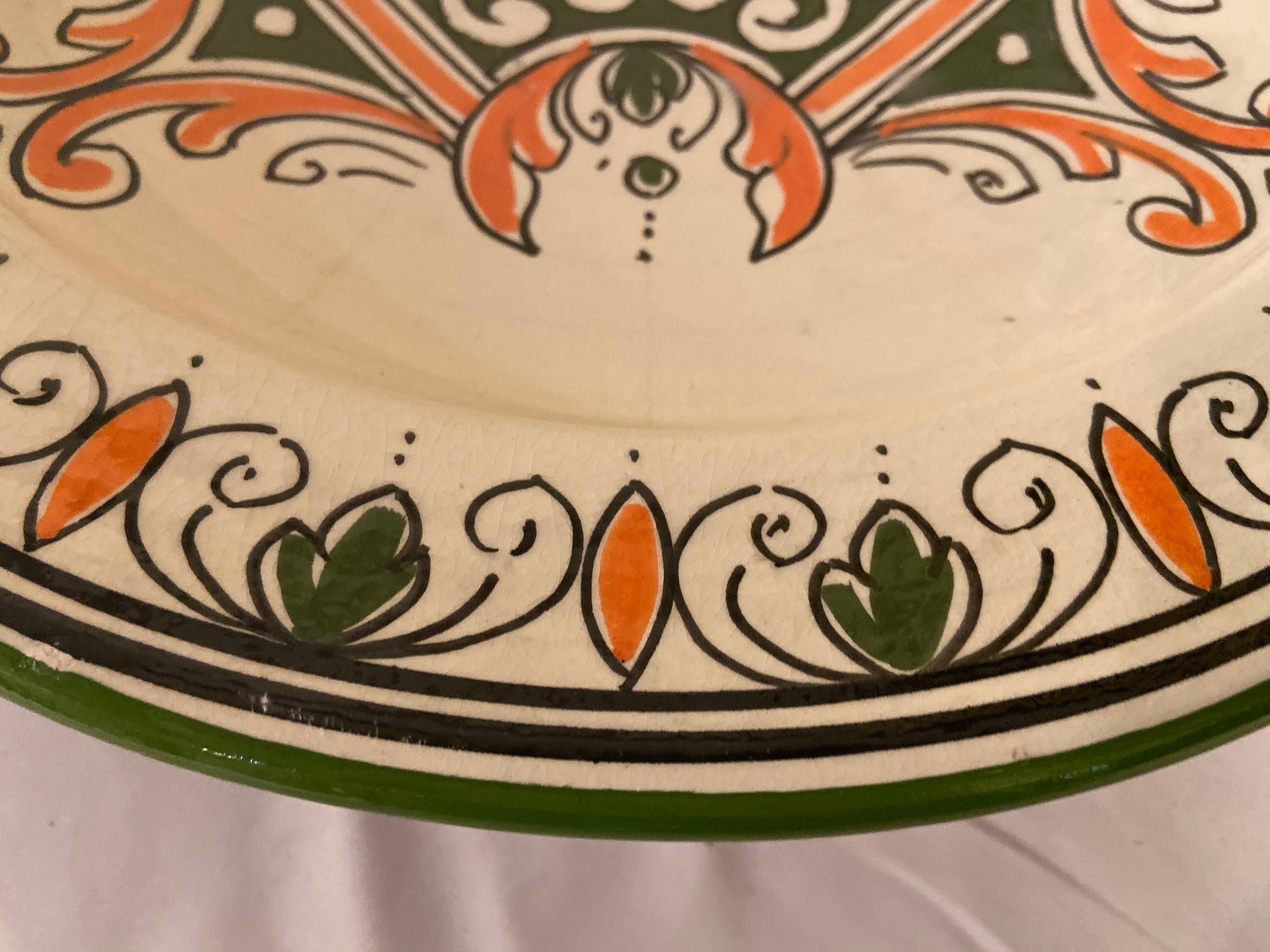 Handgefertigte große dekorative Keramik Servierplatten in der Mitte, 4er-Set im Angebot 6