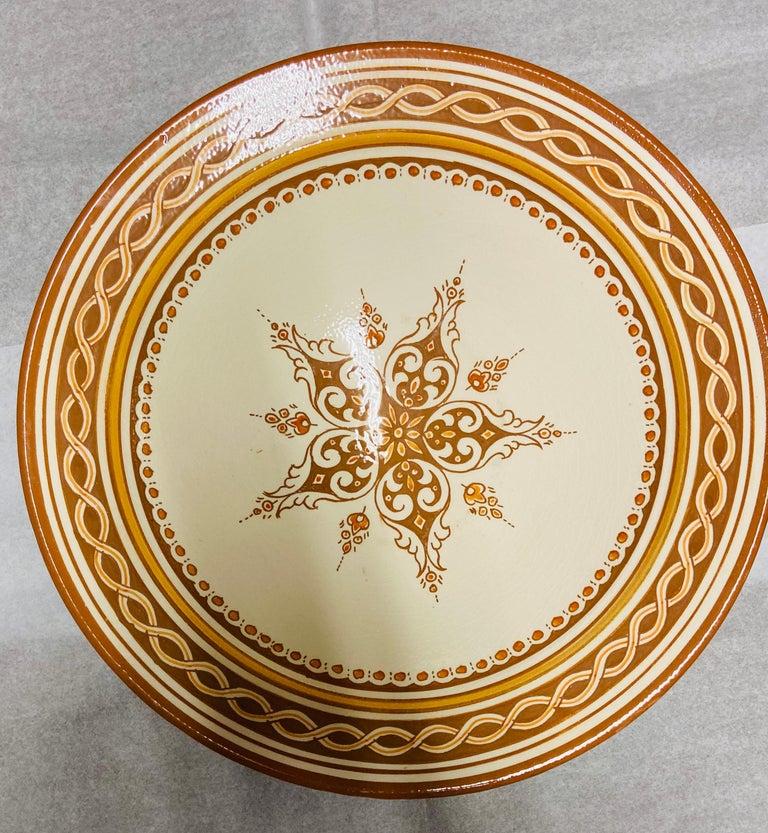 Handgefertigte große dekorative Keramik Servierplatten in der Mitte, 4er-Set im Angebot 7