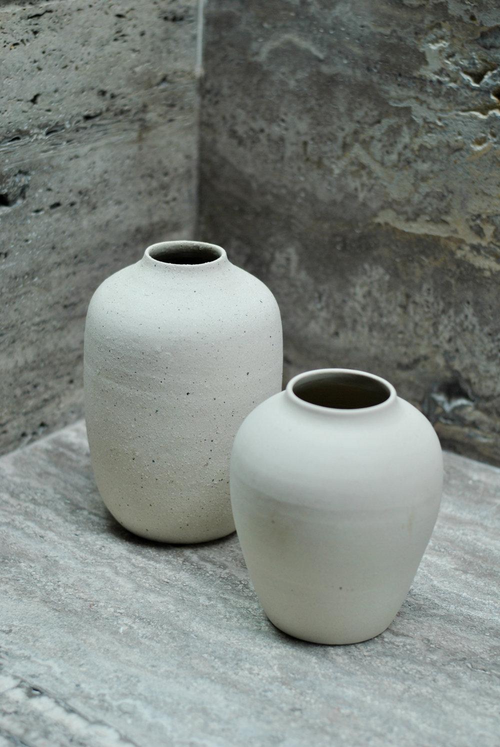 Handmade Small Ceramic Vase in Black, in Stock 1