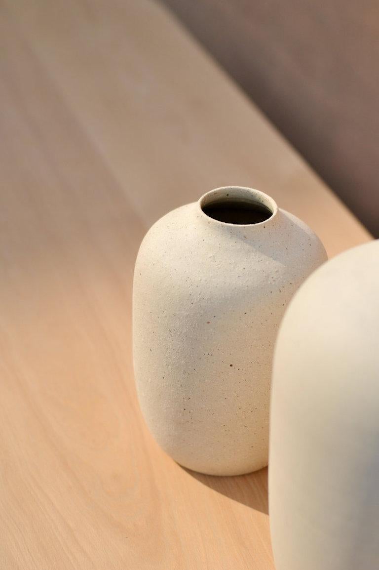 Handmade Large Ceramic Vase in Cream, in Stock For Sale at 1stDibs