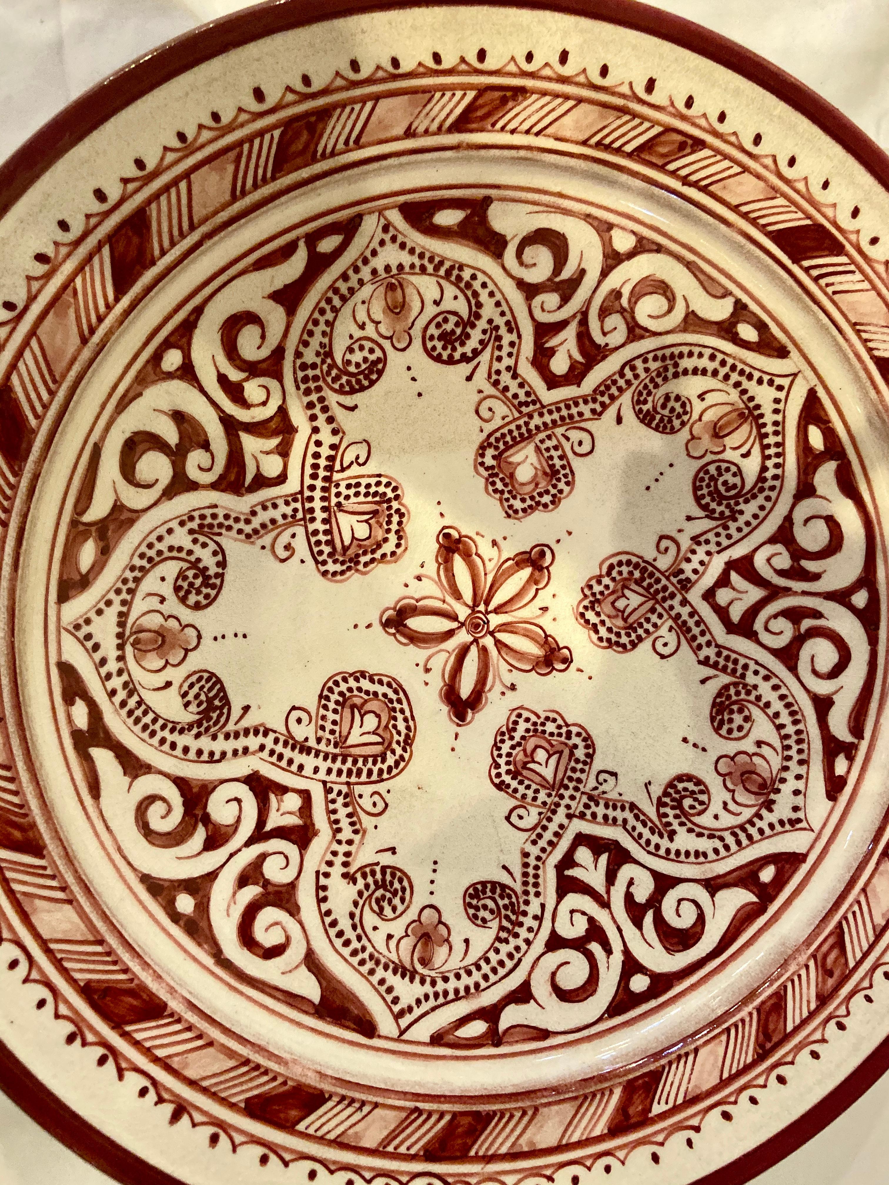 Moorish Handmade Large Colorful Ceramic Serving Decorative, Center Table Plates