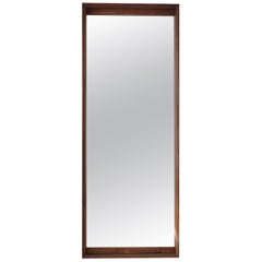 Handmade Large Format Floor Standing Walnut Mirror