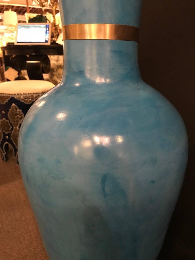 Moorish Handmade Large Moroccan Ceramic Blue Vase