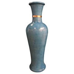 Handmade Large Moroccan Ceramic Blue Vase
