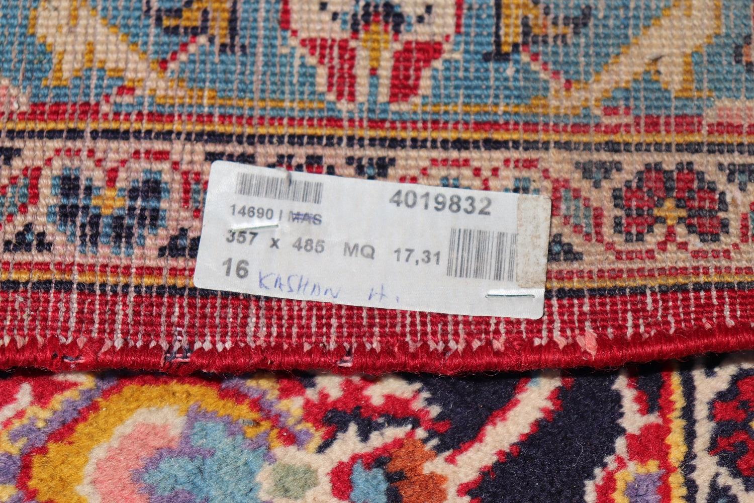 Handgefertigter großer persischer Kashan-Teppich, 1980er Jahre,357 cm 140, 56 in485 cm 190, 95 in im Angebot 3