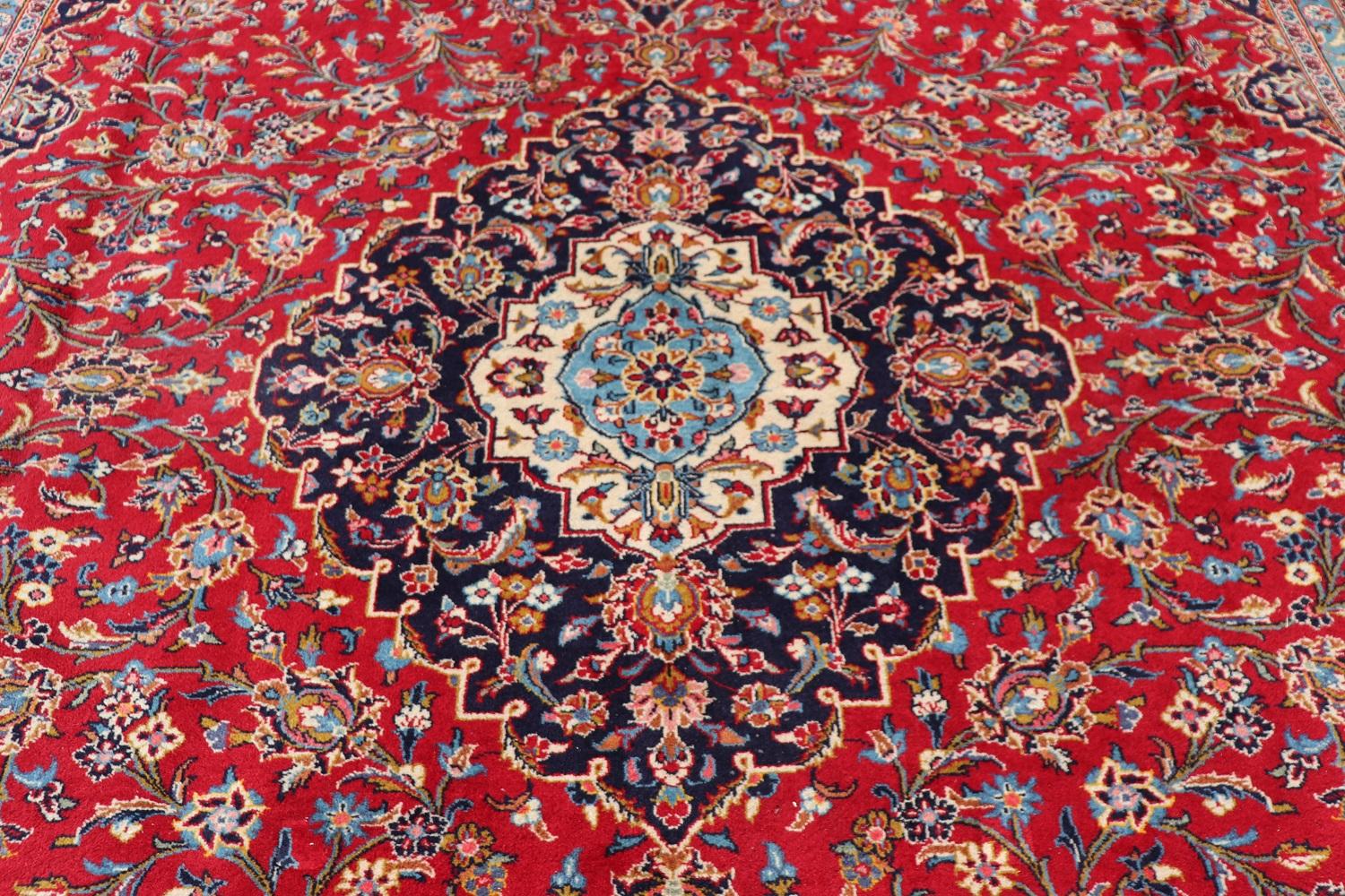Late 20th Century Handmade Large Persian Kashan Rug, 1980s, 357 cm 140, 56 in 485 cm 190, 95 in For Sale