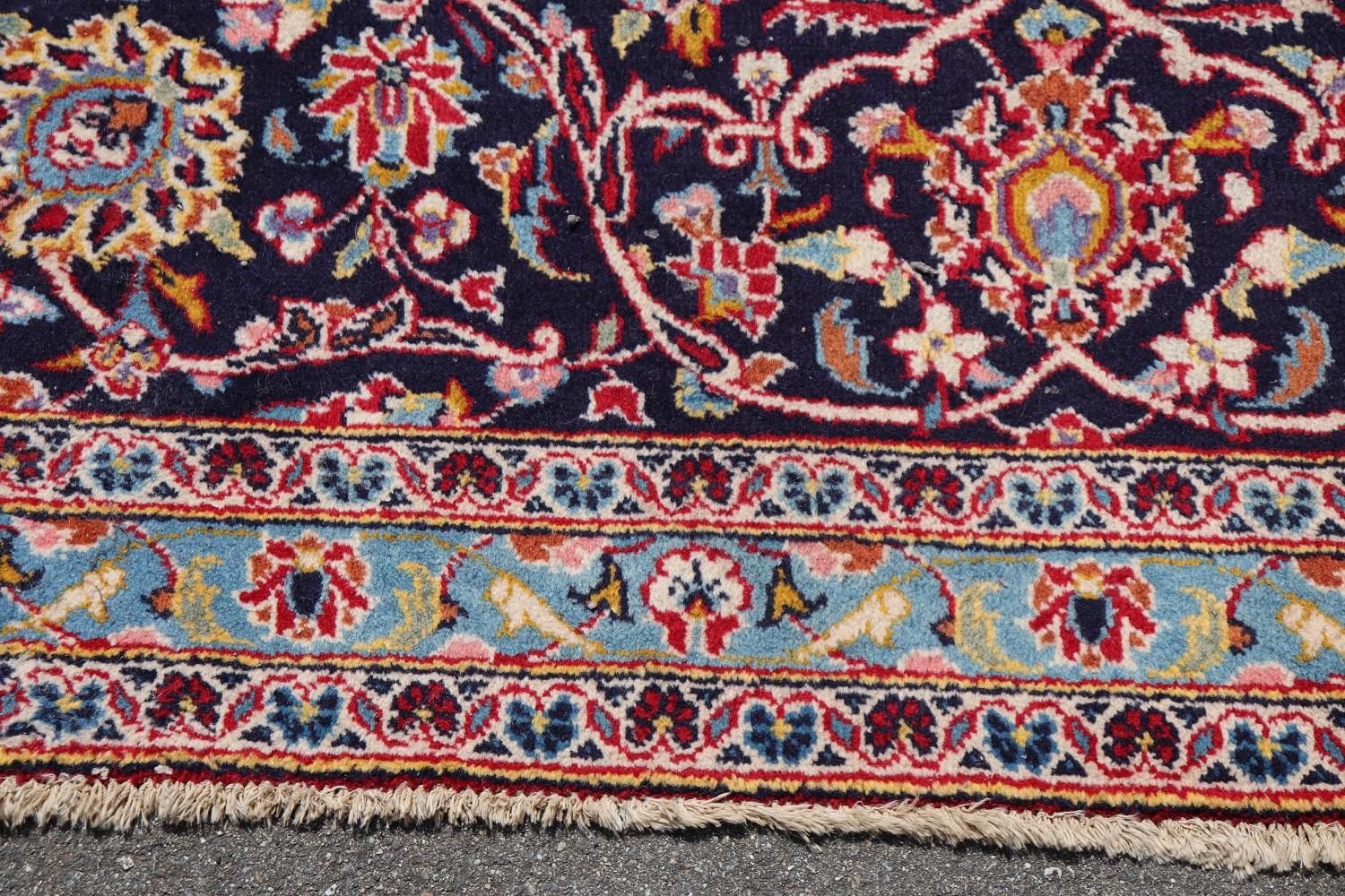 Handgefertigter großer persischer Kashan-Teppich, 1980er Jahre,357 cm 140, 56 in485 cm 190, 95 in im Angebot 1