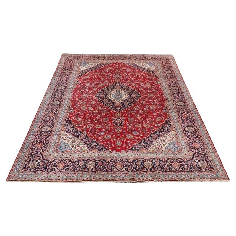 Handmade Large Persian Kashan Rug, 1980s, 357 cm 140, 56 in 485 cm 190, 95 in For Sale