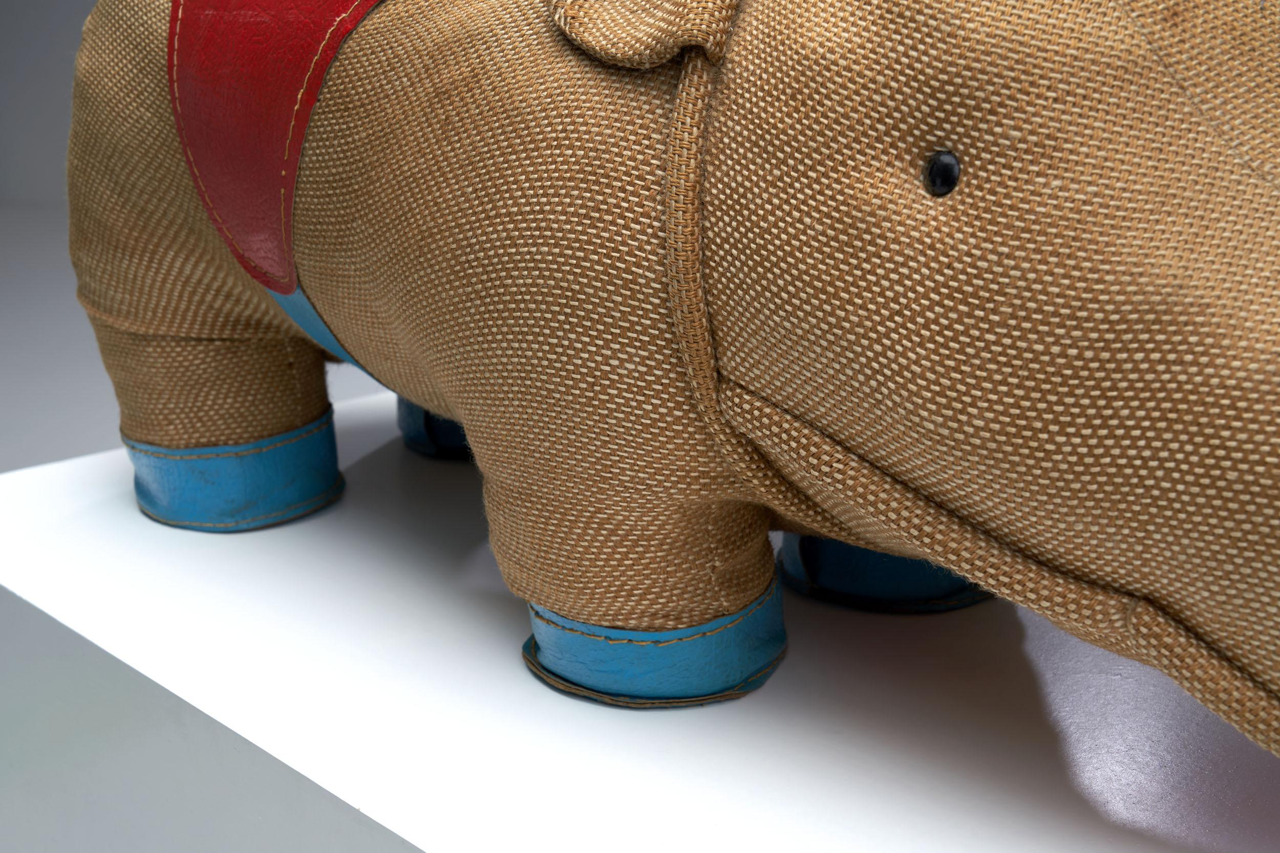 Handmade Large Rhinoceros Toy by Renate Müller for, Germany, 1968 11