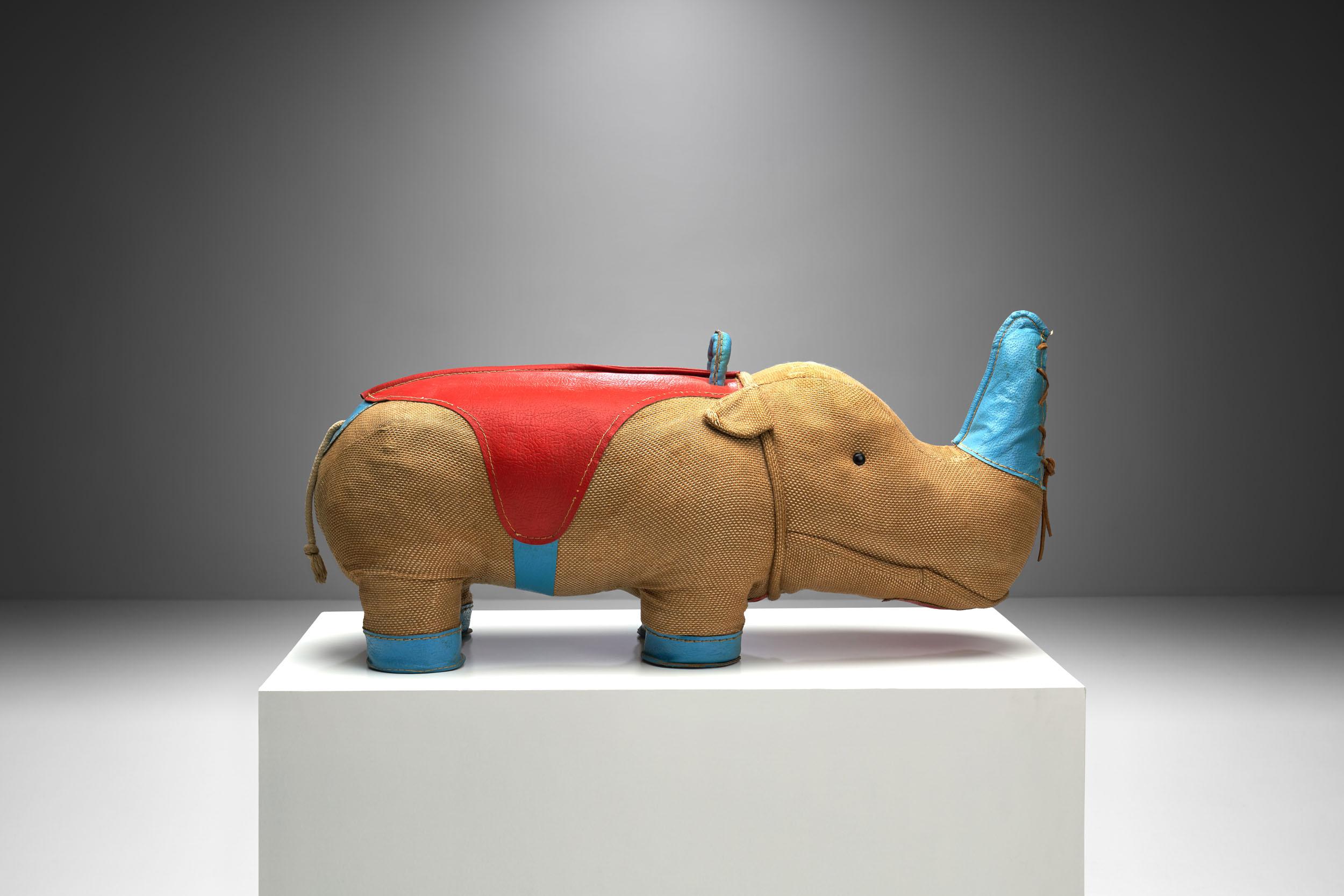 Other Handmade Large Rhinoceros Toy by Renate Müller for, Germany, 1968