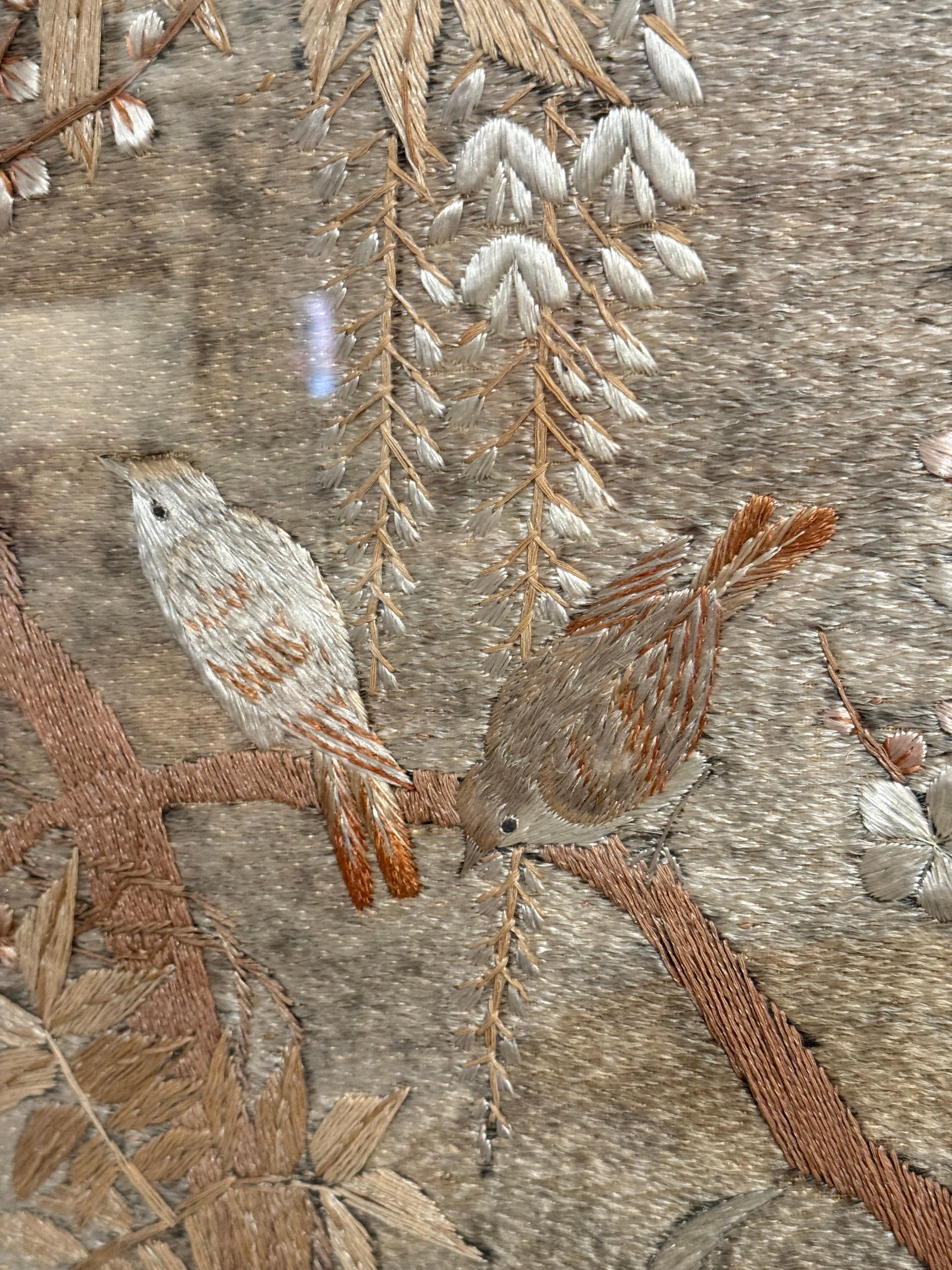 Silk Handmade Late 19th Impressive Early Japanese Woven Tapestry For Sale