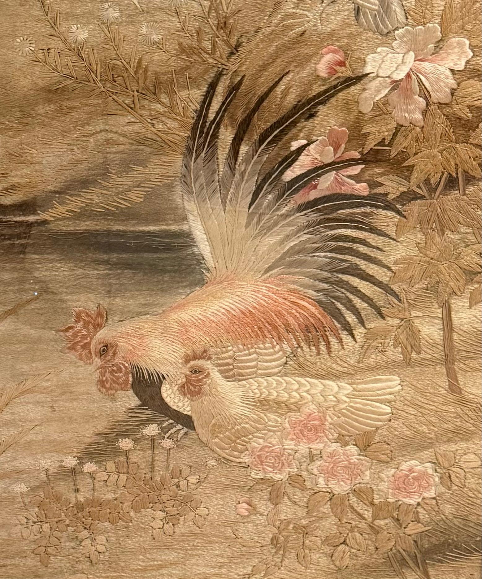 Handmade Late 19th Impressive Early Japanese Woven Tapestry For Sale 1