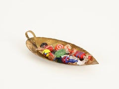 Handmade Leaf Vide-Poche or Centerpiece in Brass by Cassetti, Italy 1970