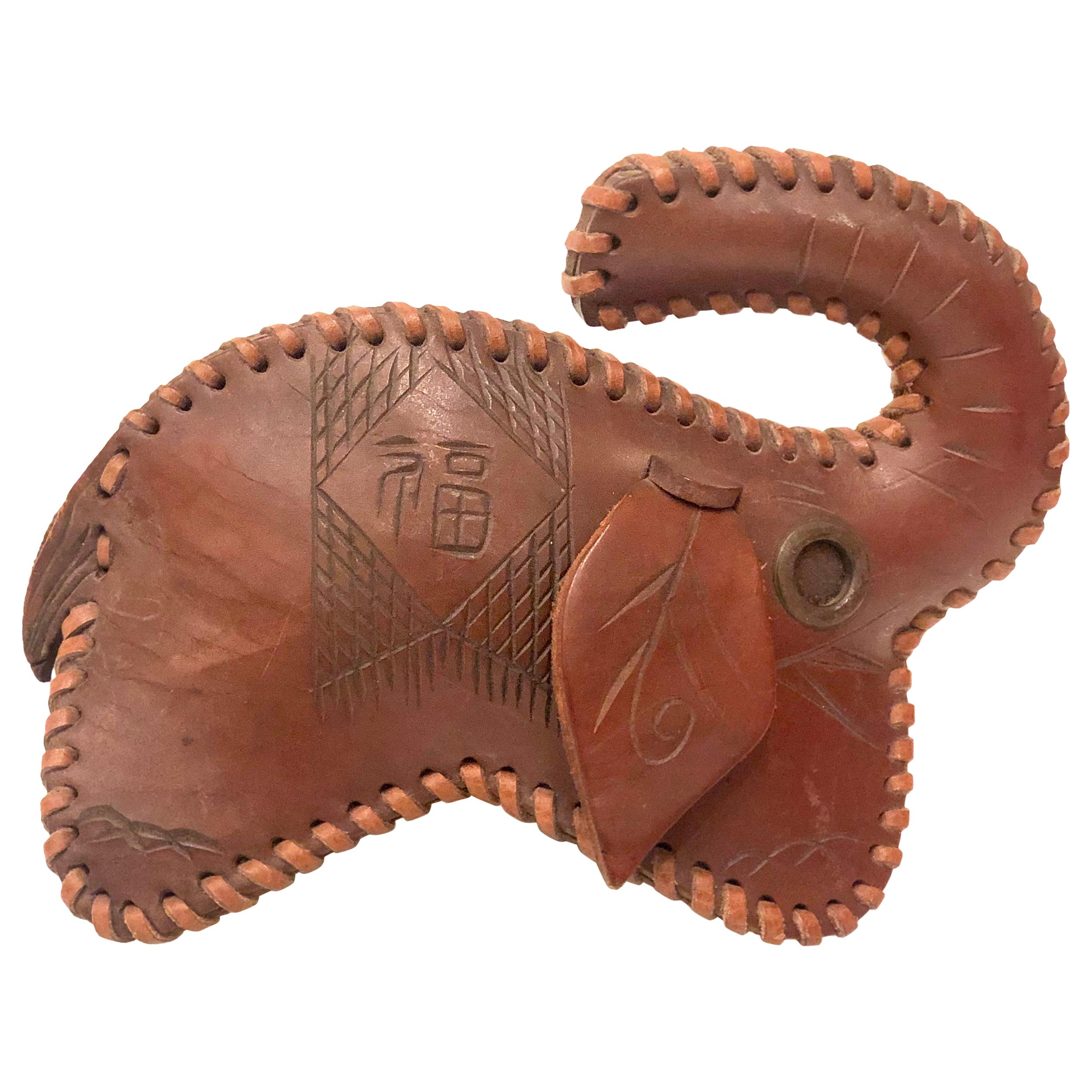 Handmade Leather Decorative Elephant For Sale