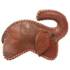 Handmade Leather Decorative Elephant