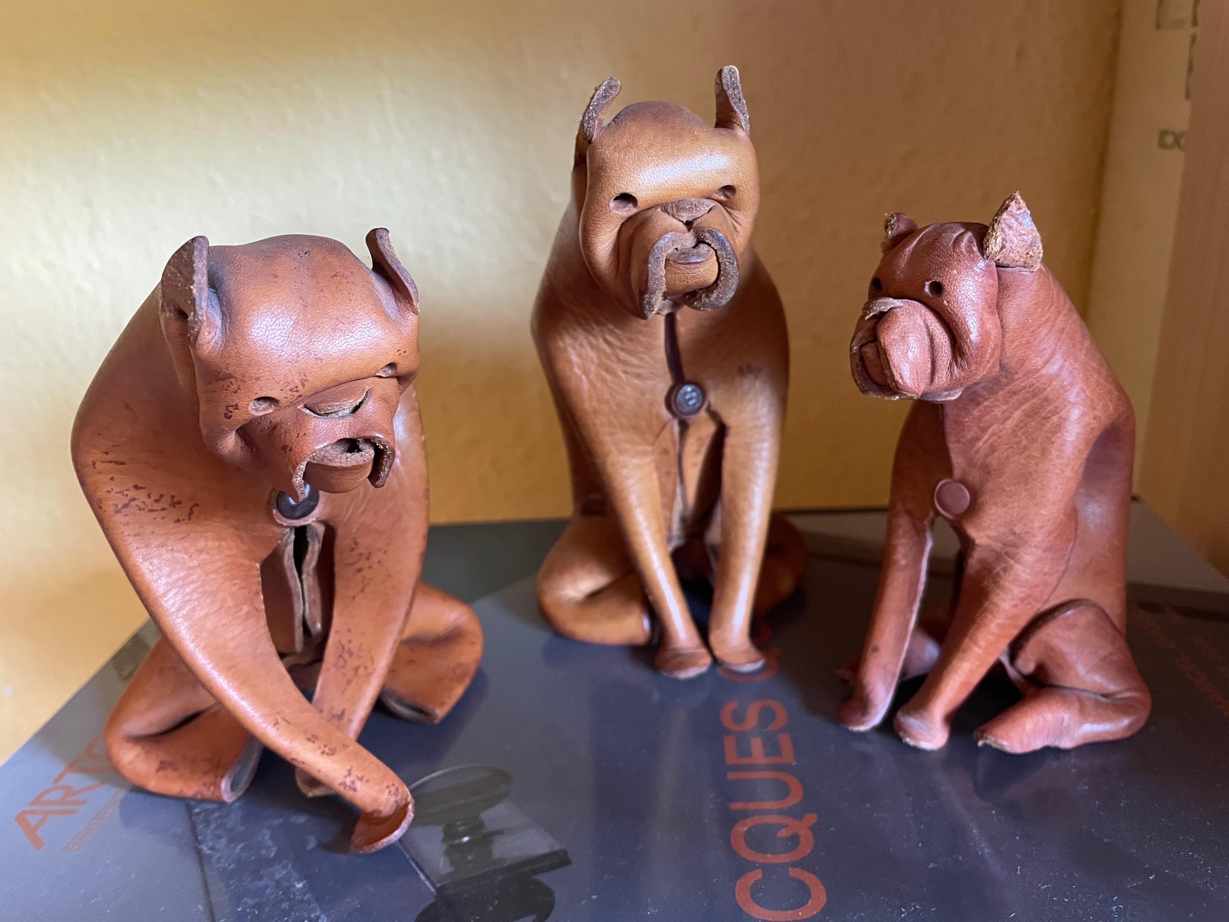Perro/Boxer de cuero hecho a mano por DERU, Alemania, años 60. en venta 10