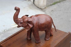 Handmade leather elephant 1960s Brown