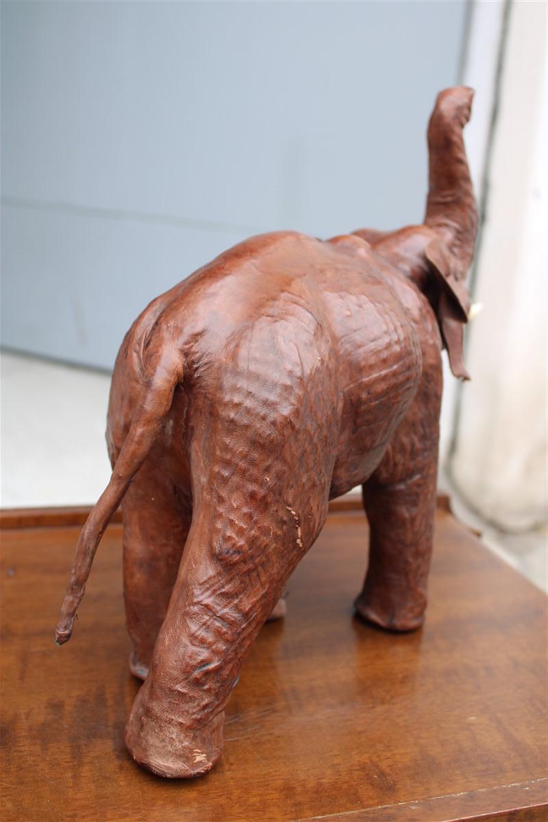 Handmade leather elephant 1960s Brown  For Sale 1
