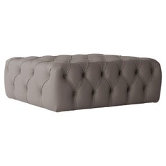 Handmade Leather Upholstery Capitonne Pouff