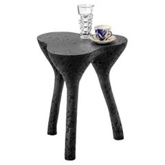 Handmade Live Edge Black Side Table - Rustic Modern Home Decor