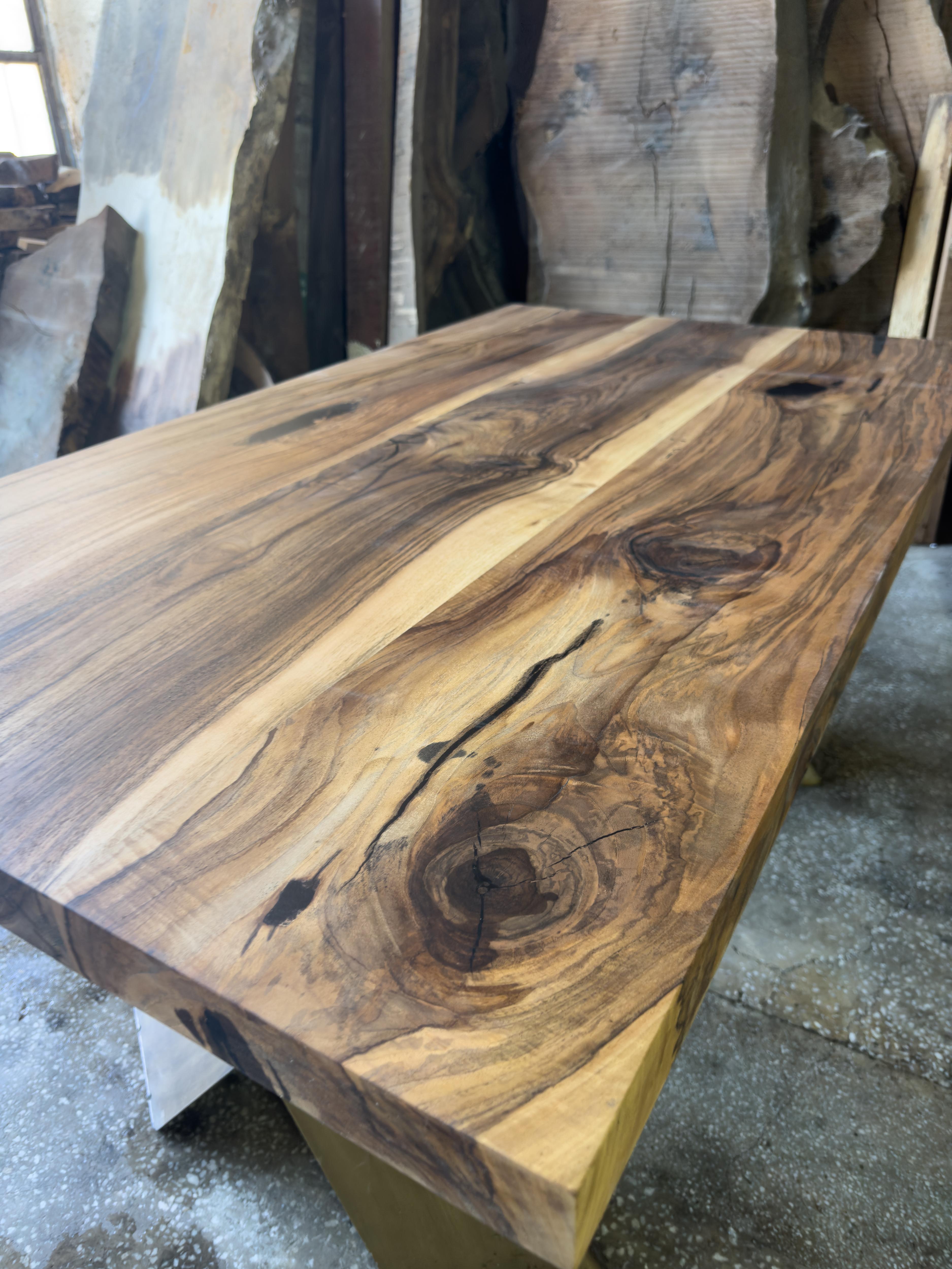 Handmade Live Edge Wooden Dining Table  For Sale 2