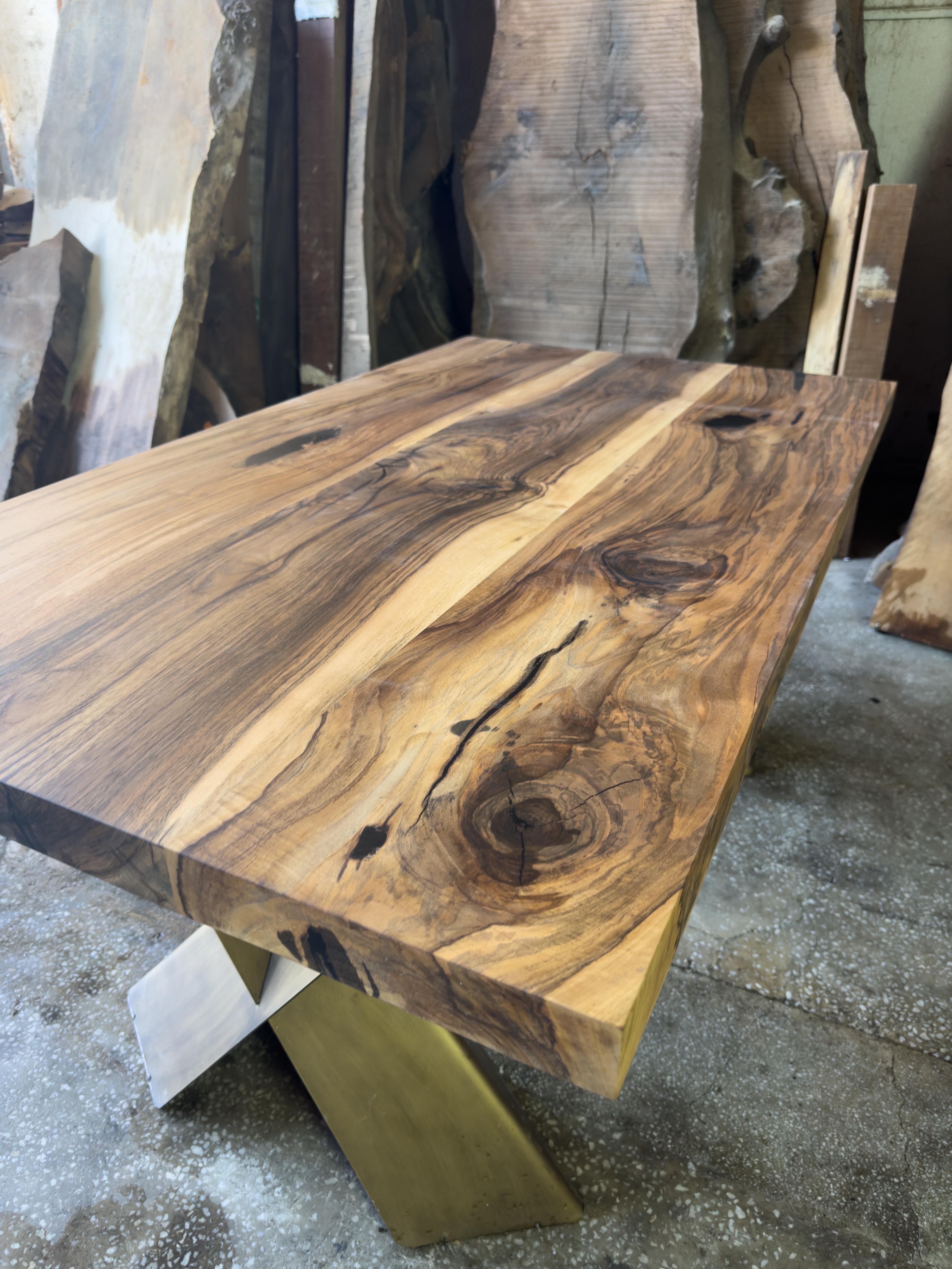 Handmade Live Edge Wooden Dining Table  For Sale 1