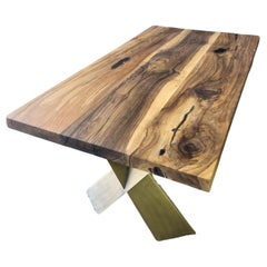 Table de salle à manger en bois Live Edge faite à la main 