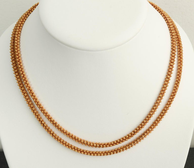 Handmade Long Gold Chain Necklace at 1stDibs