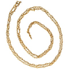 Handmade Long Gold Chain Necklace