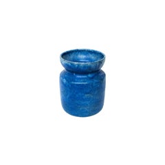 Handmade Lovely Blue Ceramic Vase from Sweden Midcentury
