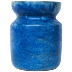 Handmade Lovely Blue Ceramic Vase from Sweden Midcentury