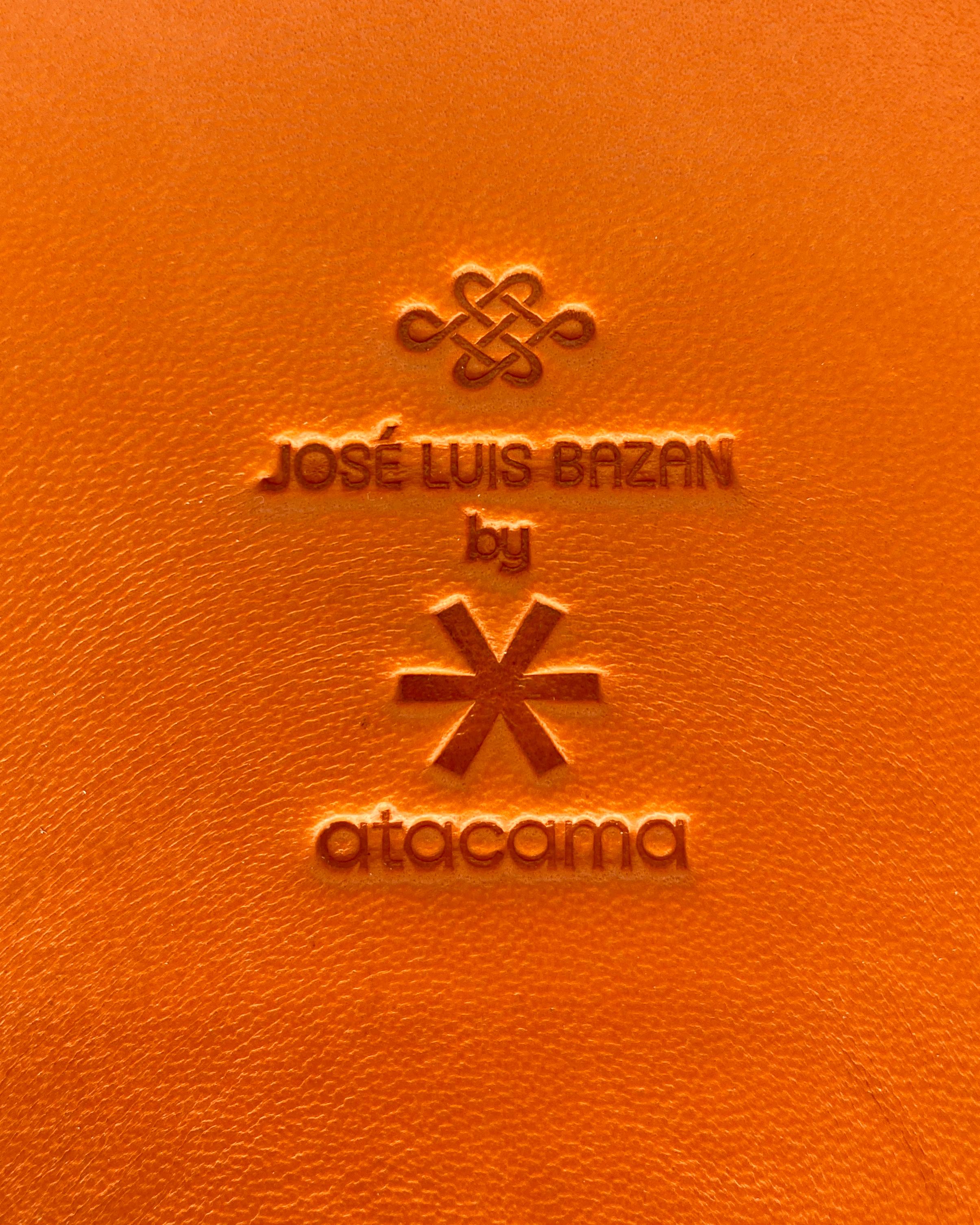 Cuir Bol de luxe en cuir fait à la main orange coucher de soleil et noir en vente