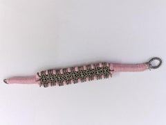 Handmade Macrame Bracelet Pave Diamond Bracelet 925 Sterling Silver Jewelry Gift