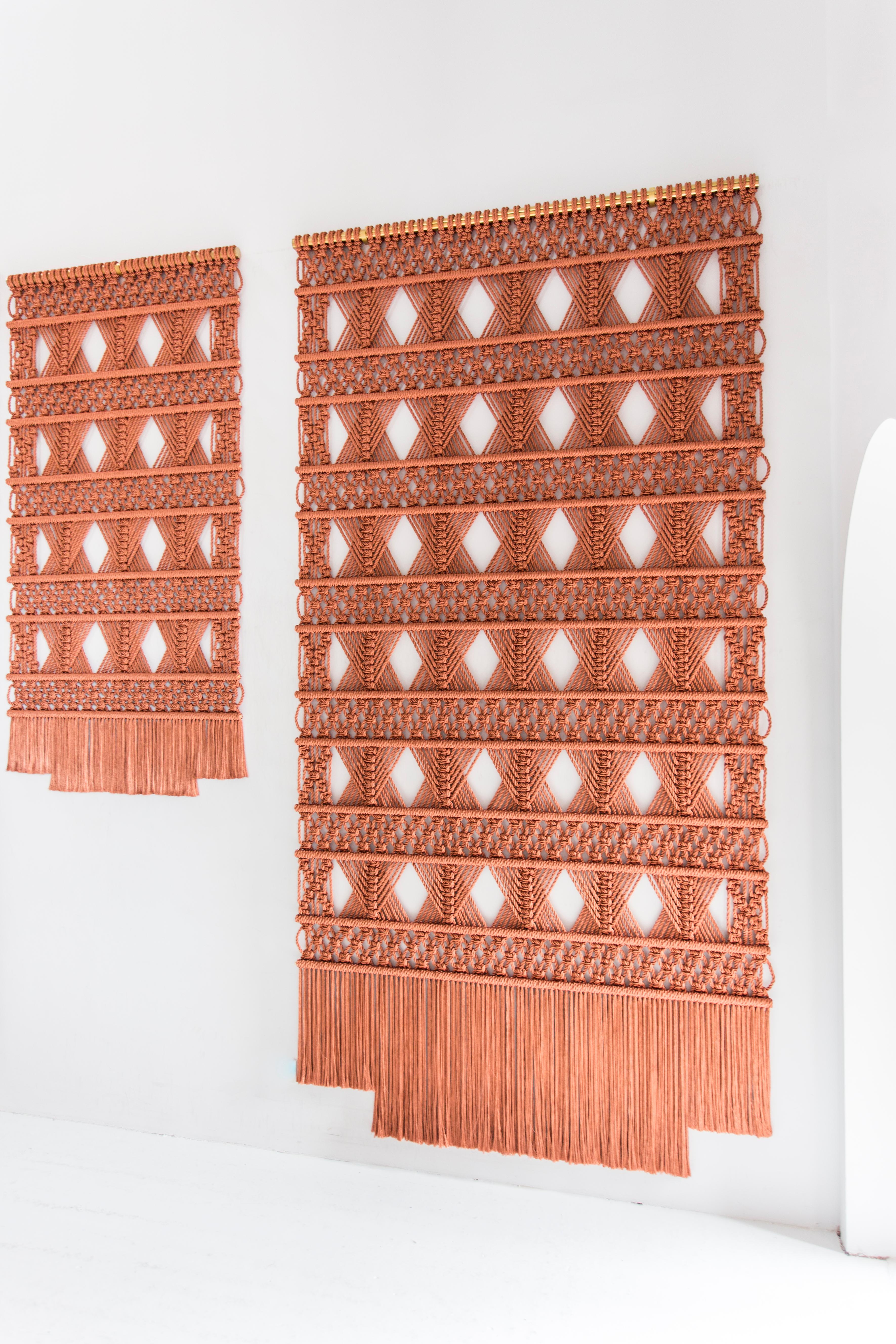 Milla Novo is a talented artist based in the Netherlands, renowned for creating bespoke, high-end macramé wall hangings that elevate luxury interiors. Each unique piece is meticulously designed and hand-crafted by Milla in her studio near Amsterdam,