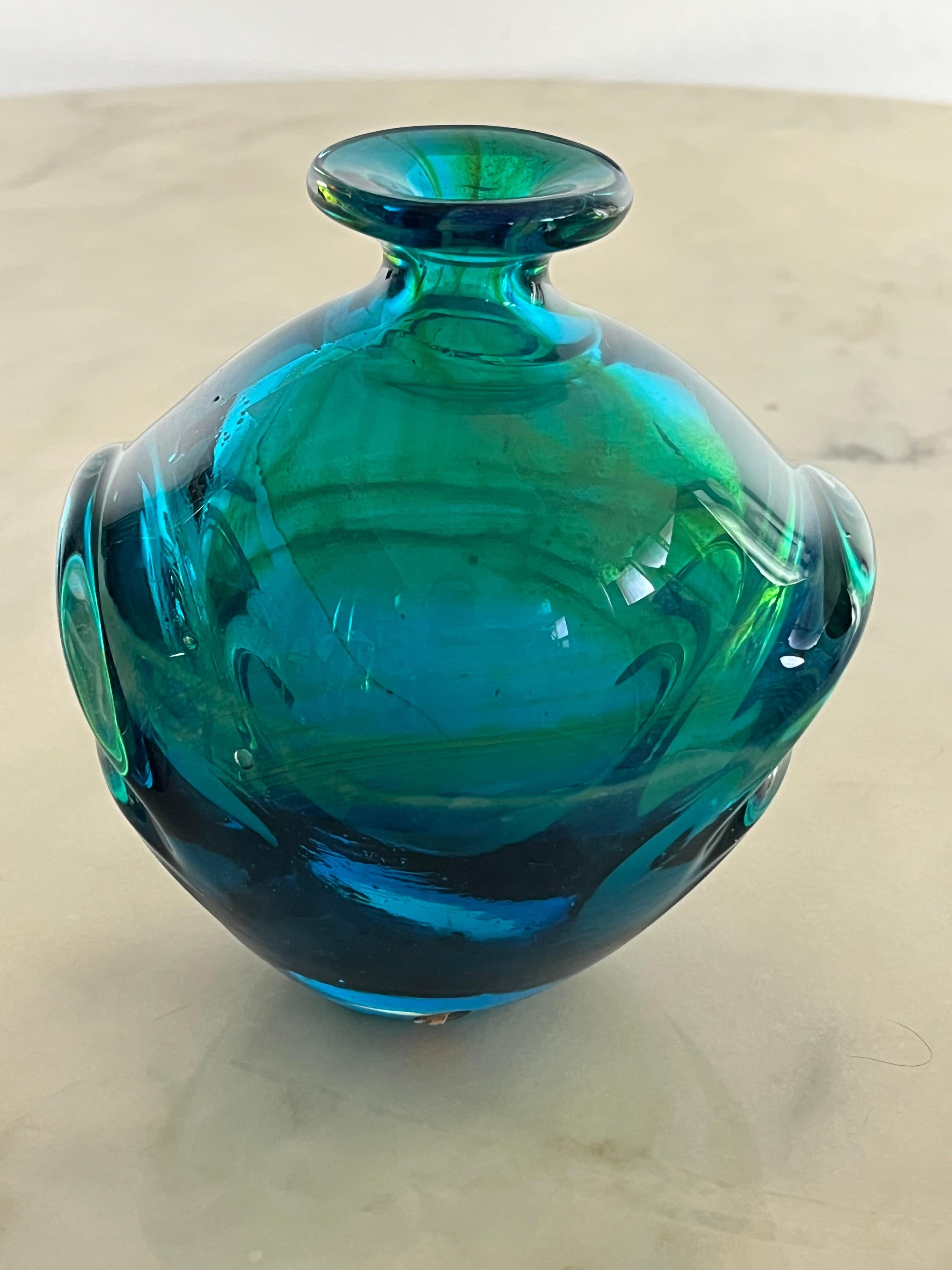 Handmade Maltese Mdina Glass Vase, 1970s For Sale 5