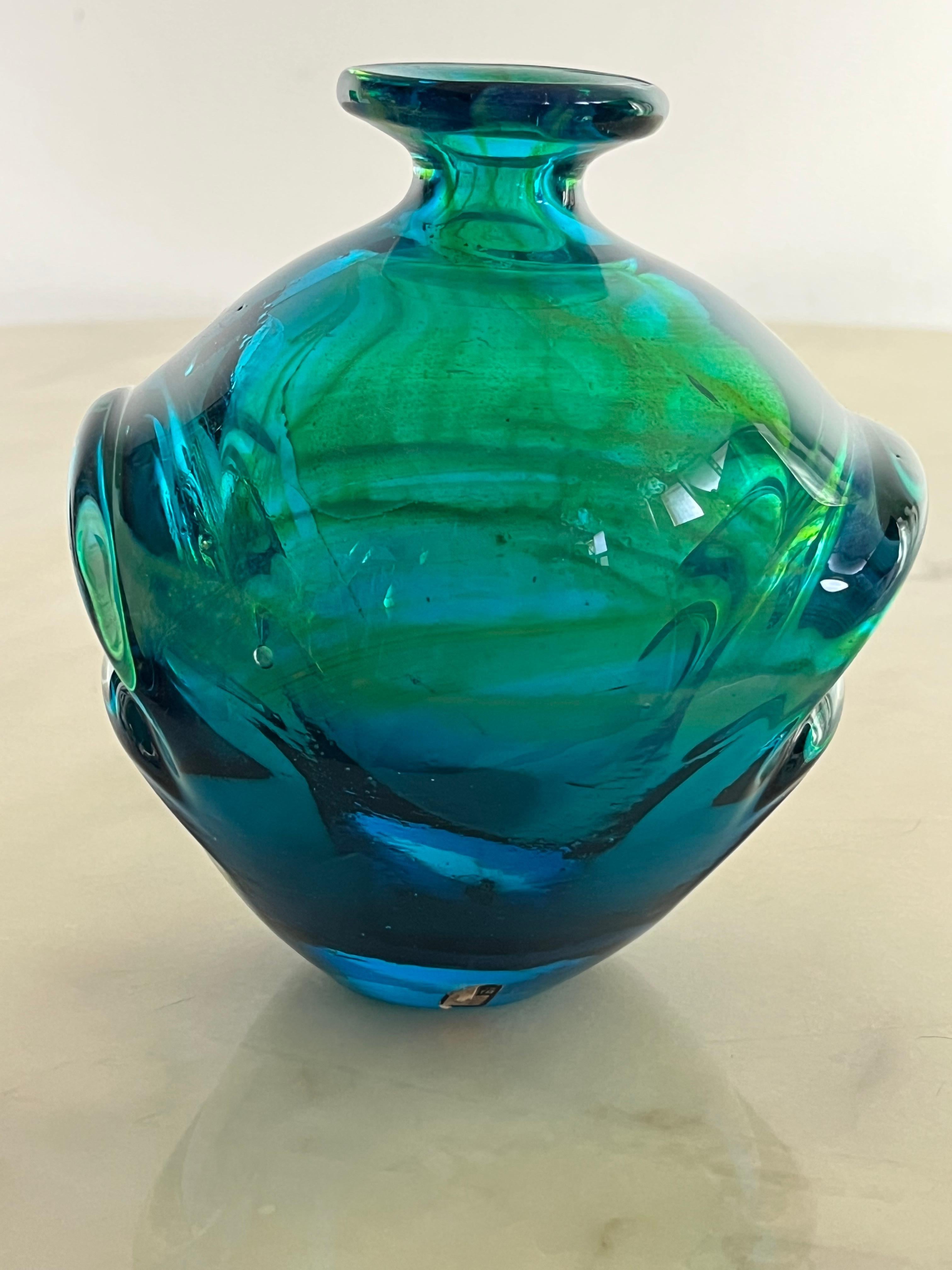 Vase en verre Mdina Glass fait main, 1970 en vente 4