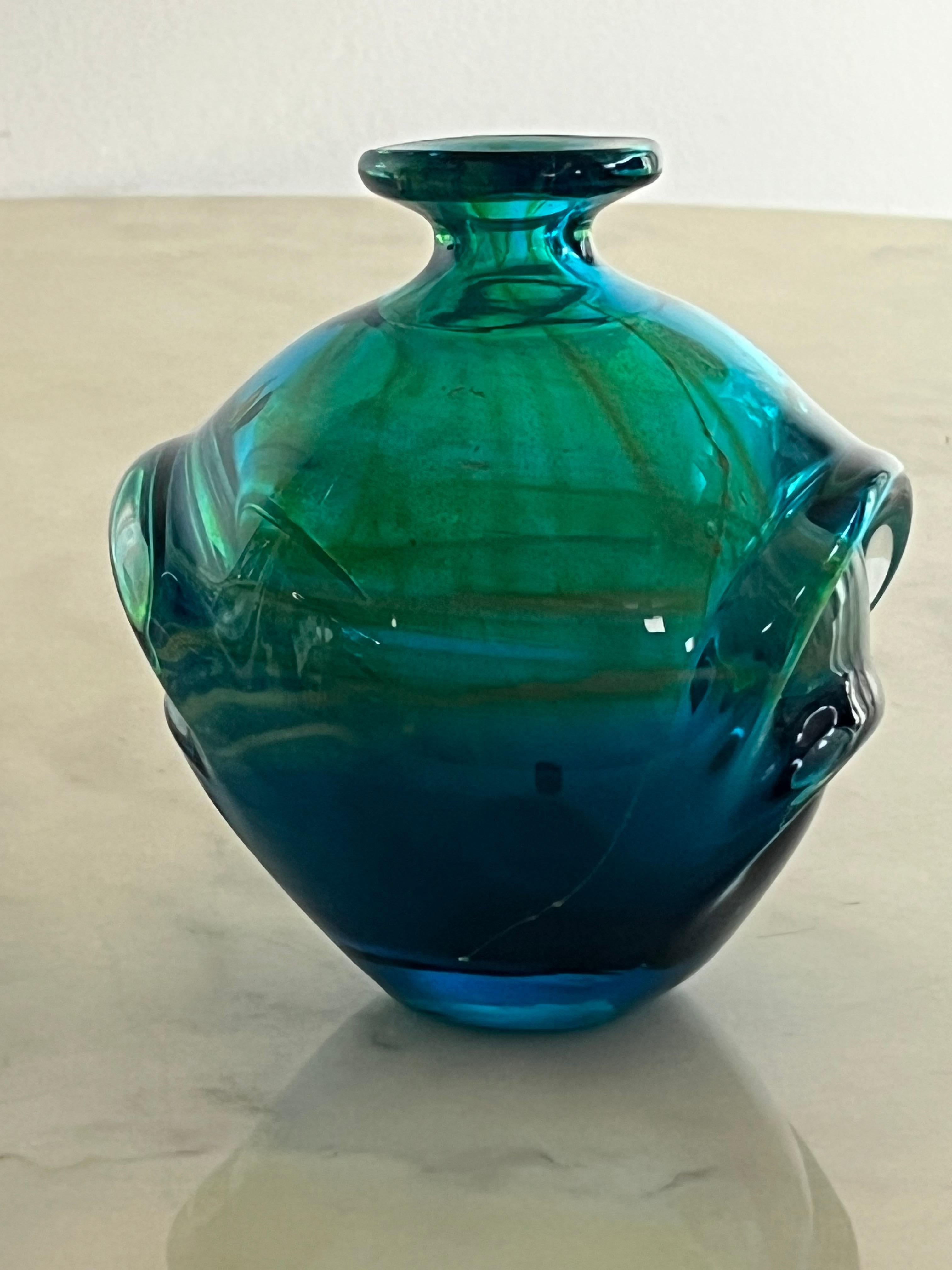 Other Handmade Maltese Mdina Glass Vase, 1970s For Sale