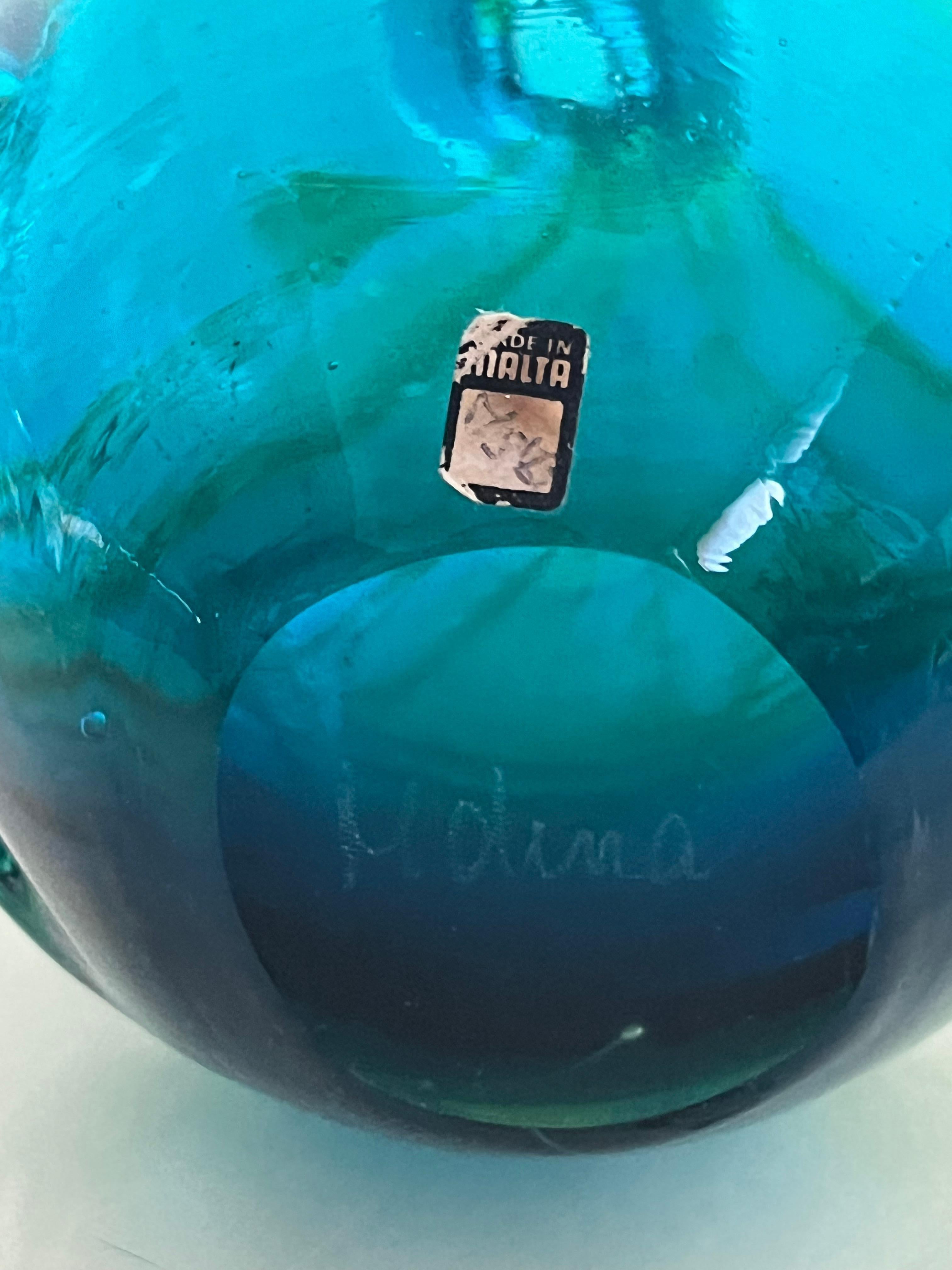 Fin du 20e siècle Vase en verre Mdina Glass fait main, 1970 en vente