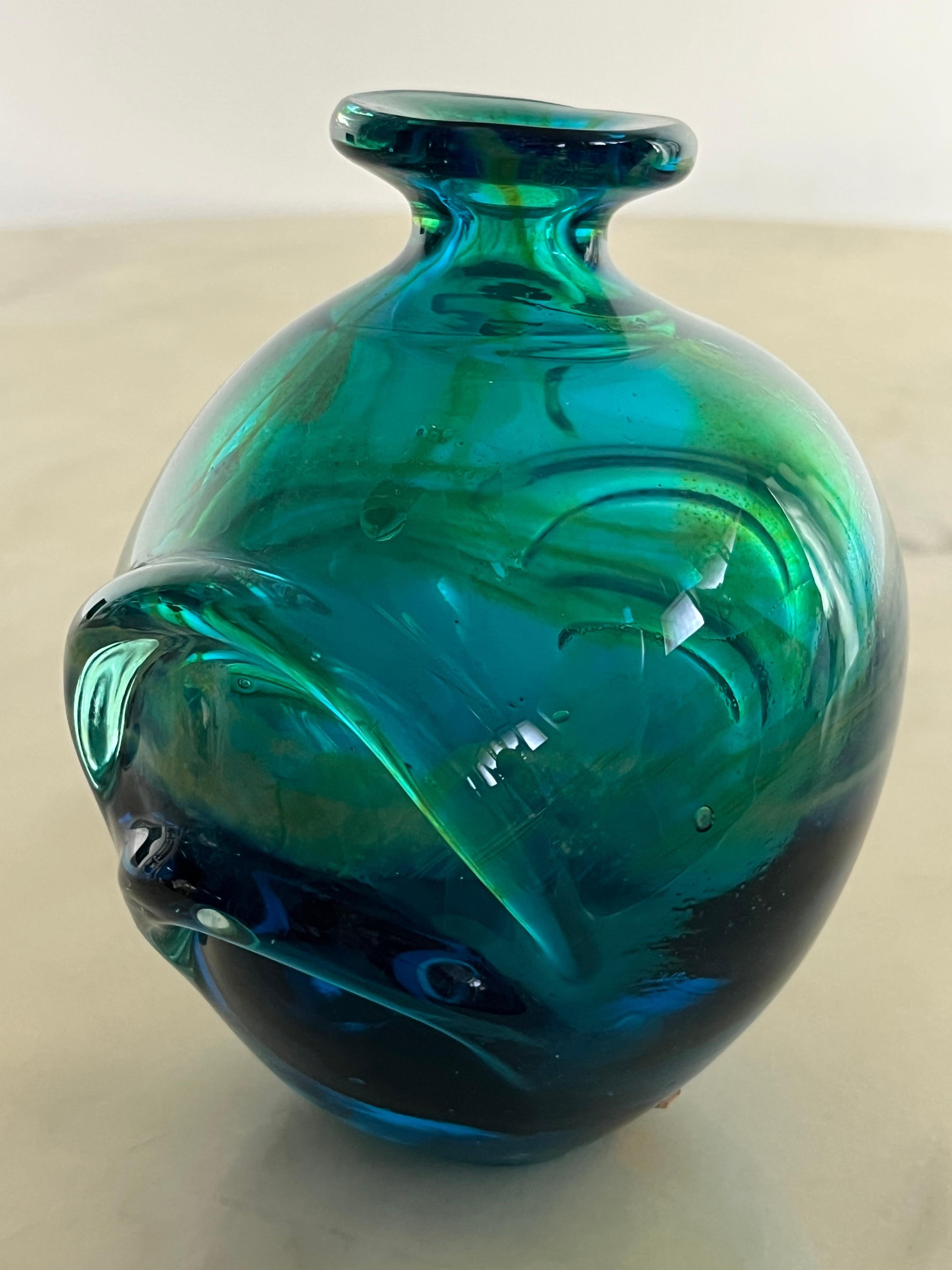 Vase en verre Mdina Glass fait main, 1970 en vente 1