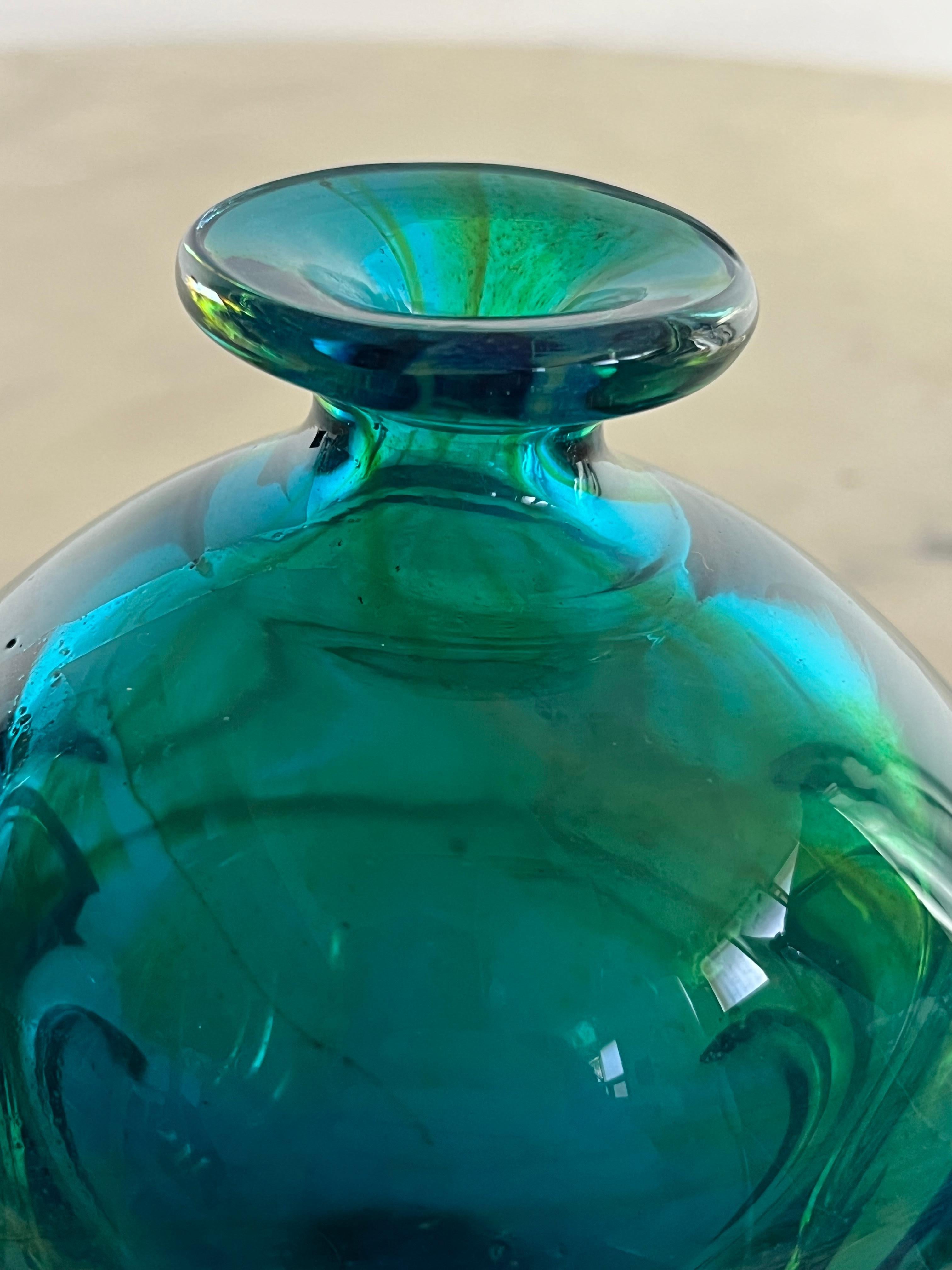 Vase en verre Mdina Glass fait main, 1970 en vente 2