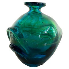 Used Handmade Maltese Mdina Glass Vase, 1970s