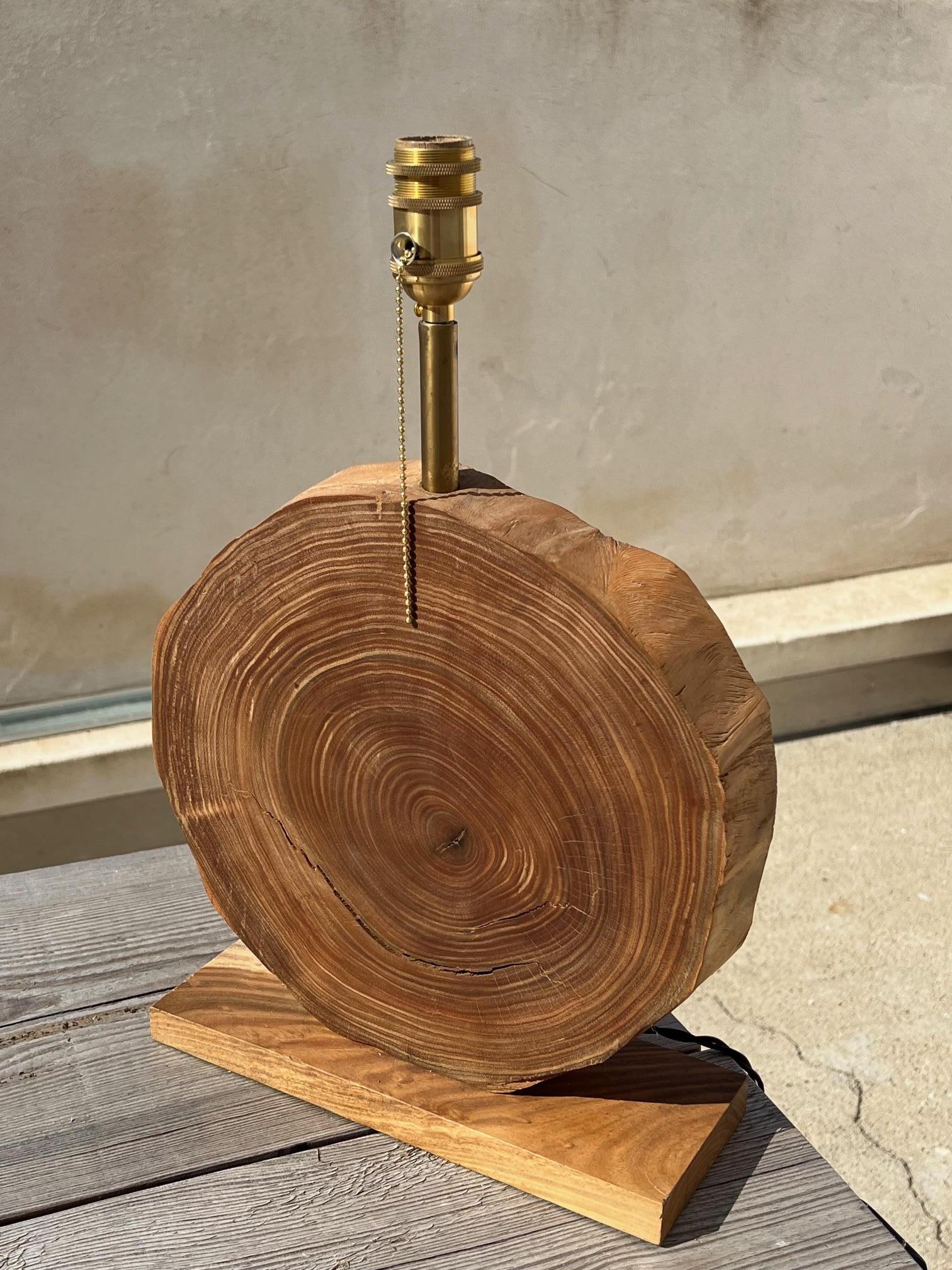 Hand-Crafted Handmade Manolo Eirin Table Lamp in Palo Santo Wood, Wabi Sabi Home For Sale