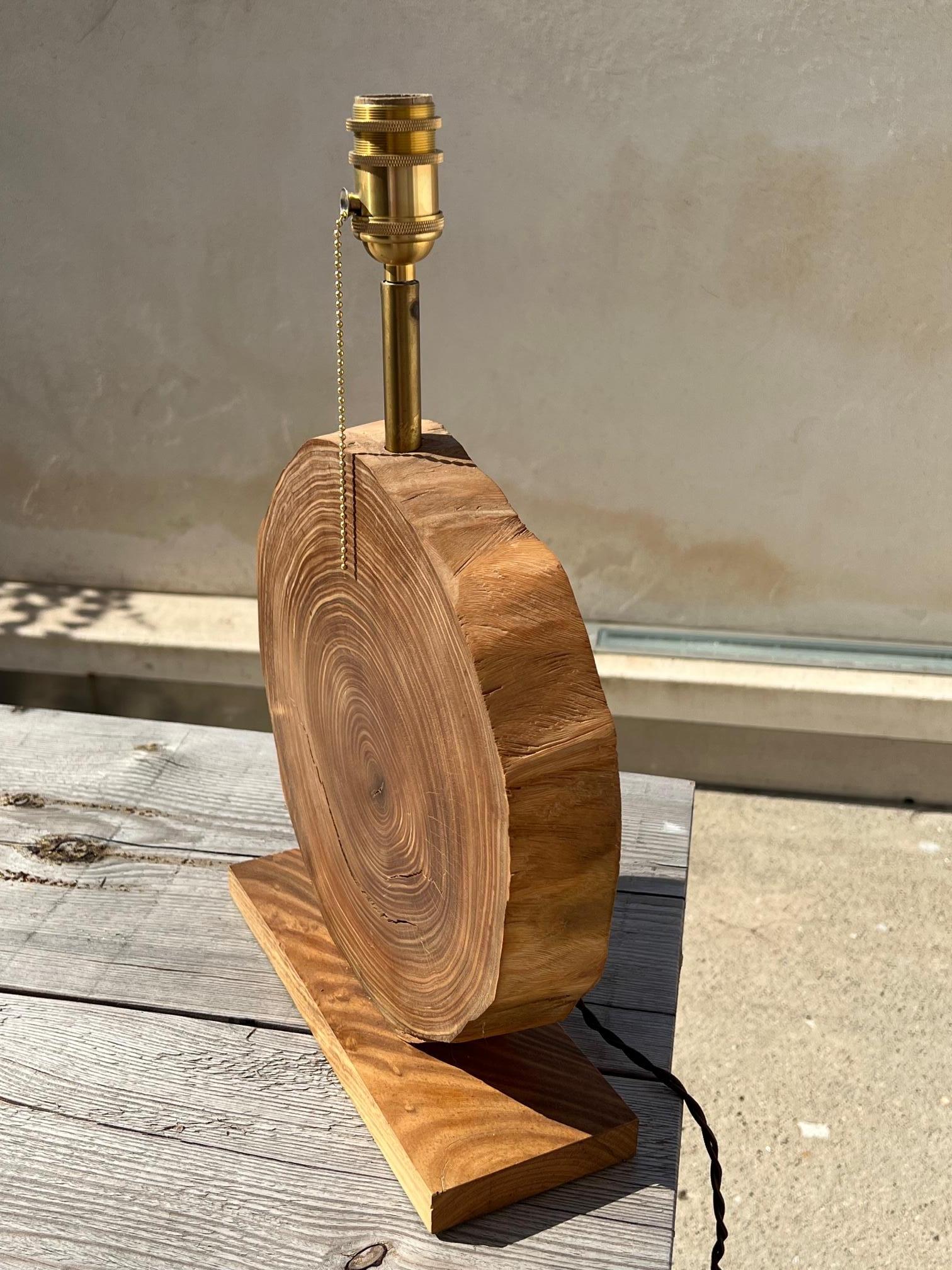 Handmade Manolo Eirin Table Lamp in Palo Santo Wood, Wabi Sabi Home In New Condition For Sale In Carballo, ES