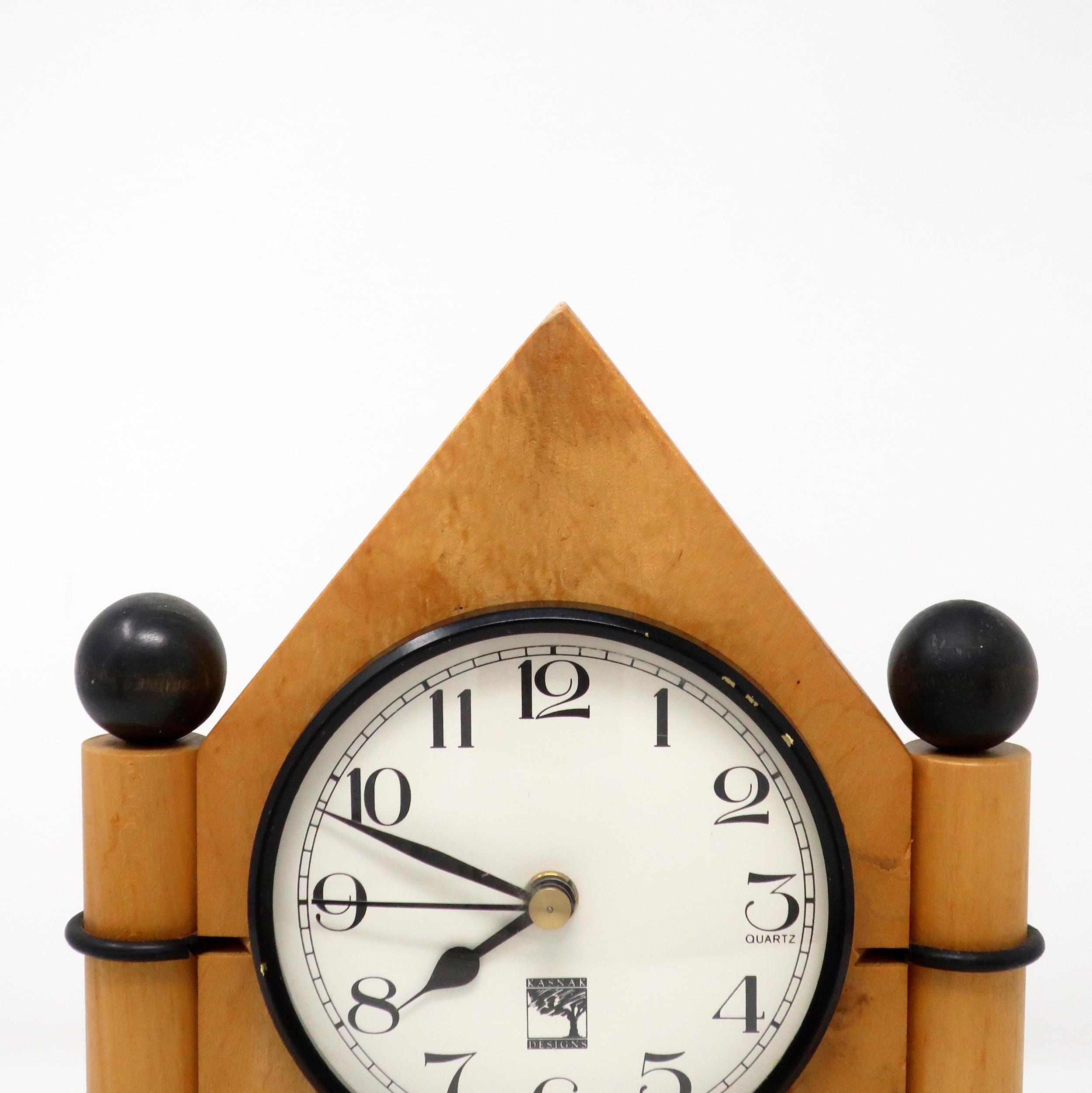 Wood Handmade Mantle Clock by Kasnak Designs