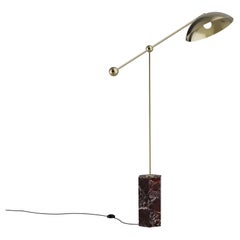Handmade Marc Floor Lamp in Polished Brass & Marble by Nolita Harbour