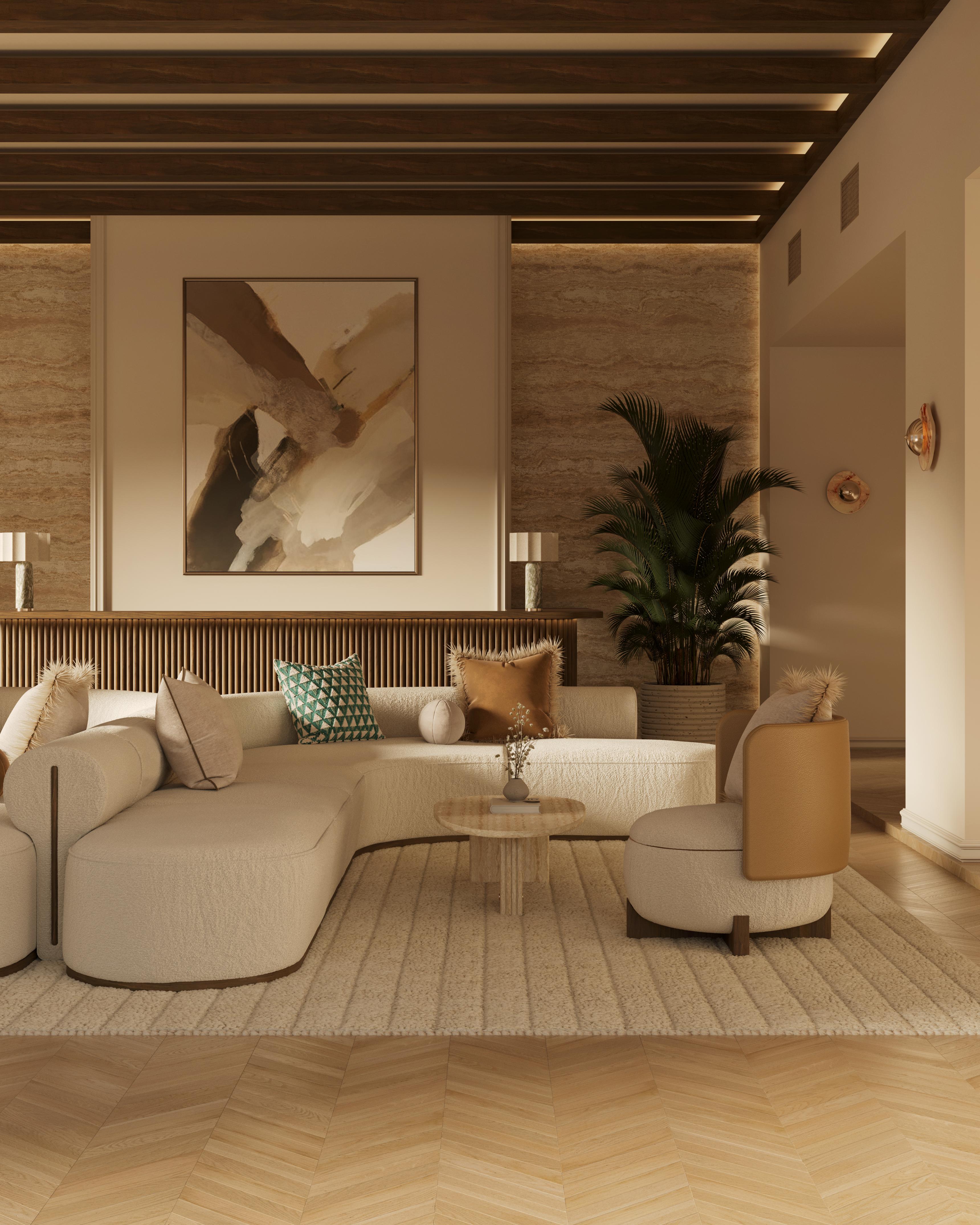 Handgefertigter Margot-Sessel mit plüschigen Polsterung und Holzfuß von Nolita Harbour (Moderne) im Angebot