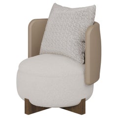 Handmade Margot Armchair in Plush Upholstery with Wooden Base by Nolita Harbour