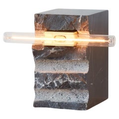 Floor Lamp Handmade Marquina Black Marble by Josep Vila Capdevila. Vestige Small