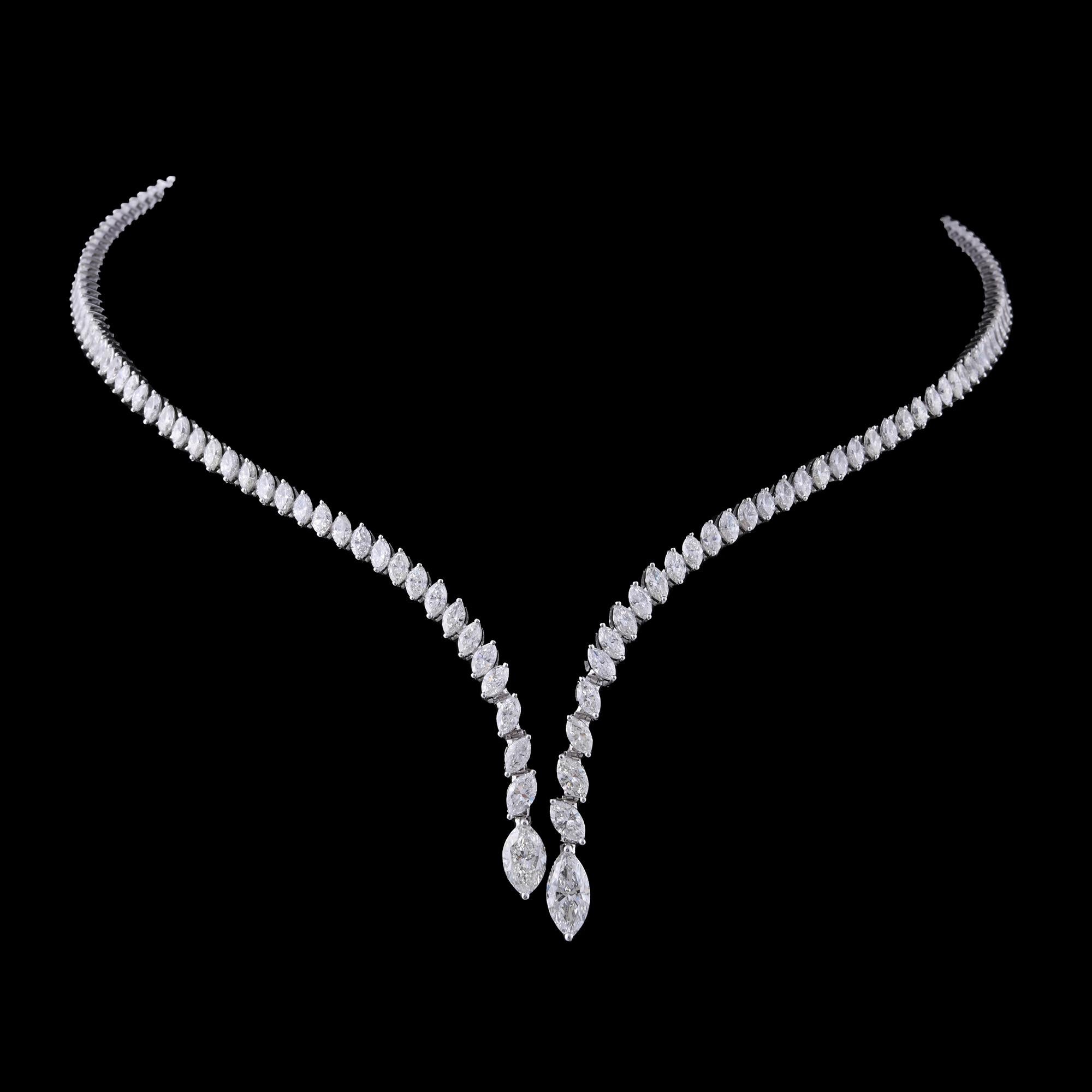 Marquesa hecha a mano SI/H Collar gargantilla de diamantes 18k Oro blanco Moderno en venta